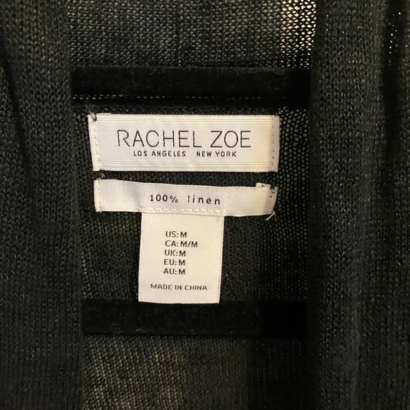 Rachel Zoe Black Linen Long Length Sweater - Picture 2 of 3